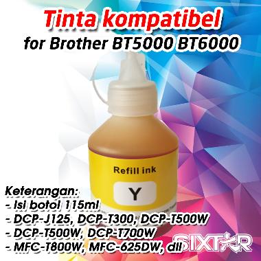 Tinta Refill Brother Printer BT5000 BT6000 BT 5000 6000 DCP J125 T300 T500W T700W MFC 625DW T800 Infus Ink Kompatibel Pengganti Original Ori 115 ml Yellow