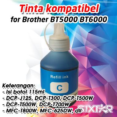 Tinta Refill Brother Printer BT5000 BT6000 BT 5000 6000 DCP J125 T300 T500W T700W MFC 625DW T800 Infus Ink Kompatibel Pengganti Original Ori 115 ml Cyan