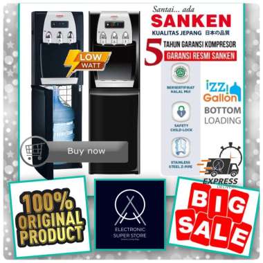 SANKEN DISPENSER GALON BAWAH HWD-C505M HWD C505 C500E KOMPRESOR STAINLESS STEEL WATER DISPENSER SANK