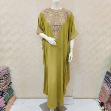 KEMBAR JUMBO - gaun gamis kaftan wanita terbaru 2021 elegan mewah kondangan bahan ceruty babydoll te