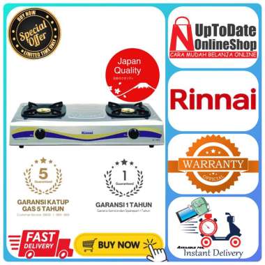 KOMPOR RINNAI RI-522E RI522E 522E 2 TUNGKU FULL STAINLESS STEEL BODY RINNAI KOMPOR GAS