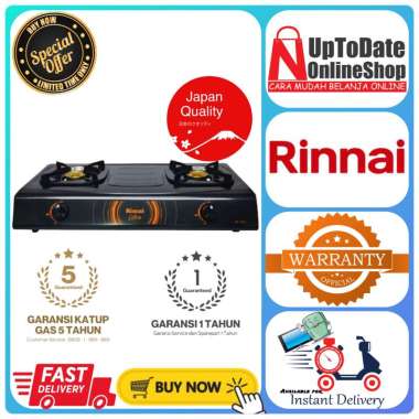 KOMPOR RINNAI RI-522C RI522C 522C GAS 2 TUNGKU CEFLON CERAMIC COATING RINNAI KOMPOR GAS