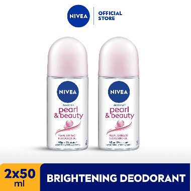 NIVEA Personal Care Pearl & Beauty Roll On 50ml - Twin Pack
