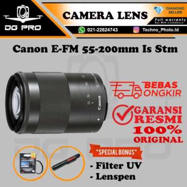 Lensa Canon EF-M 55-200mm f4.5-6.3 IS STM Mirrorless Lens Resmi