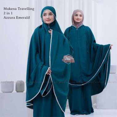 PUSAT MUKENA INDONESIA - MUKENA DEWASA 2IN1 KATUN AZZURA Semua Ukuran EMERALD