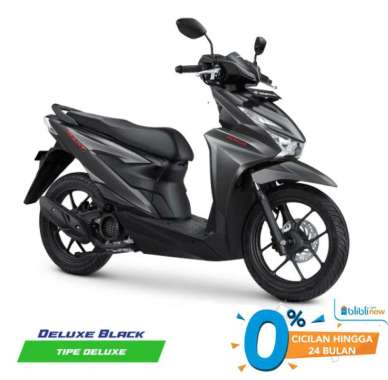 Honda New BeAT DELUXE CBS ISS Sepeda Motor Deluxe Black Bogor