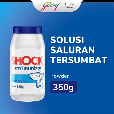 SHOCK Serbuk Anti Sumbat Botol 375gr - Pembersih Kamar Mandi