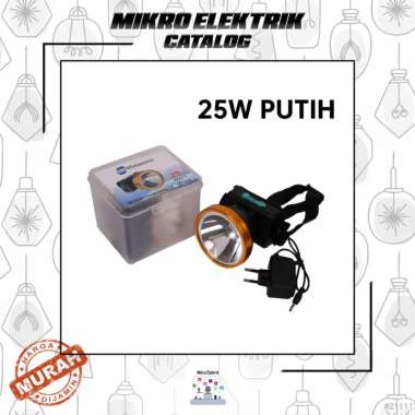 Senter Led Kepala / Senter Kepala Hakamitsu Charge 25 Watt Putih