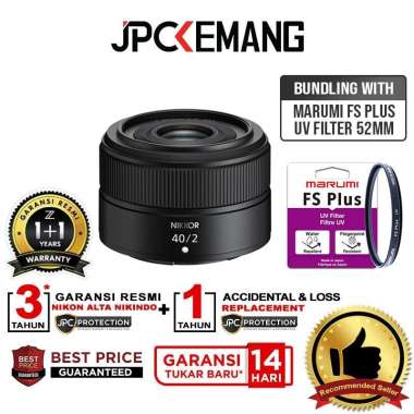 JPC KEMANG Nikon Z 40mm f2 Fullframe Lens Nikkor Z 40mm f/2 GARANSI RESMI with Filter UV