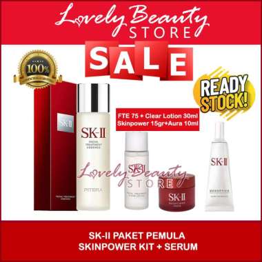 SK-II Paket Skinpower Set + AURA ESSENCE 10ml (Paket Pemula Lengkap )
