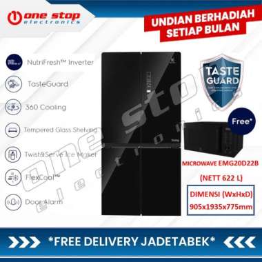 [GARANSI RESMI] ELECTROLUX EQE6909A / EQE 6909 A Kulkas Multi Door 622 L