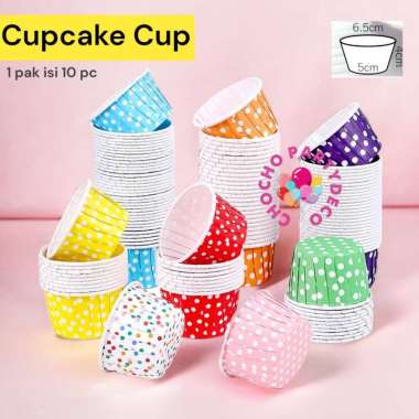 (10pc) Cupcake cup - tempat cupcake cupcake unicorn cup unicorn cupcake polkadot Kuning