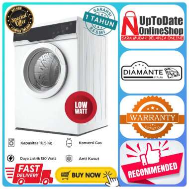 DRYER GAS DIAMANTE CYGNUS 10509BDG 10509 BDG DRYER LAUNDRY 10.5KG ANTI KUSUT DIGITAL LED BIG CAPACIT