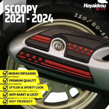 Hayaidesu New Scoopy 2021 Body Protector Muffler Knalpot Cover HITAM