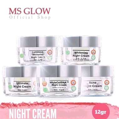 MS Glow Night Cream, Cream Malam MS Glow, Acne, Whitening, Luminous Ultimate Night Cream NIGHTCREAM