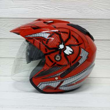 Helm Motor SNI BXP Original 2 kaca (Double visor) 2 KACA BXP JP7 MOTIF Semua Ukuran SPIDERMAN