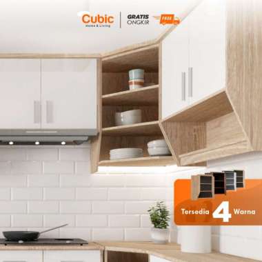 Cubic Kitchen Set Sudut Minimalis / Rak Atas Lemari Dapur / ELENA AVE KSAS Sonoma Oak
