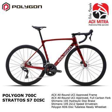 Polygon Strattos S7D [700C] Road Bike Sepeda Balap XS Red