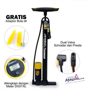 Pompa Angin Ban Sepeda dan Motor Meter Tekanan Digital Alloy -Jemboly