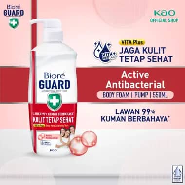Promo Harga Biore Guard Body Foam Active Antibacterial 550 ml - Blibli