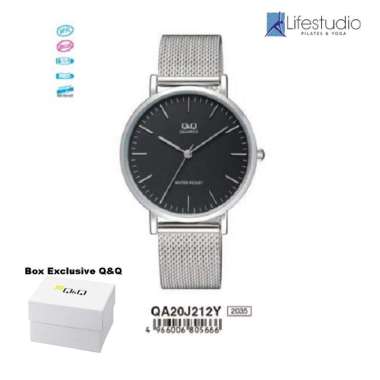 Jam Tangan Pria Classic Casual Business Rantai Stainless Steel Analog Original Q&Q QNQ QQ QA20J Seri