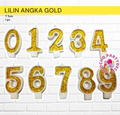 [1pc] Lilin angka emas gold lilin angka murah lilin angka gold murah lilin emas bubble wrap 50 tahun
