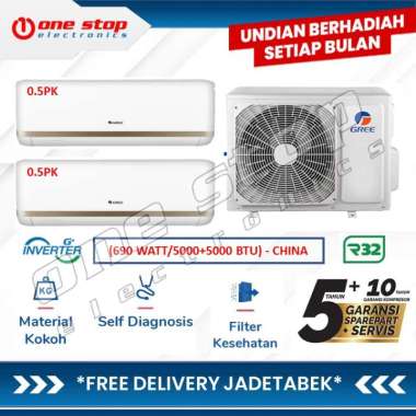 [GARANSI RESMI] GREE GWC-0505CS AC Combo Split Inverter R32 0.5PK + 0.5PK Jakarta