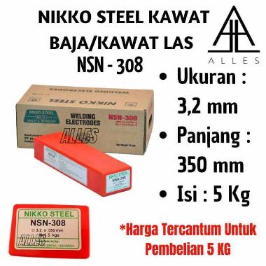 Kawat Las Stainless / Kawat Las Nikko Steel / NSN-308 3.2 X 350 mm