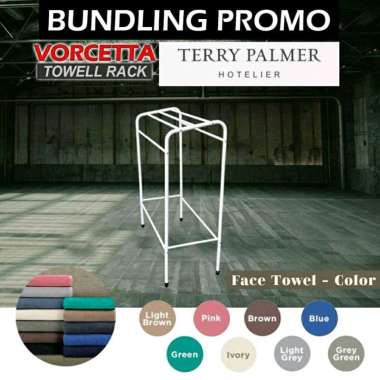 Rak Handuk Jemuran Handuk Besi Anti Karat Quality Export + Face Towel / Handuk Wajah Face Towel Gree