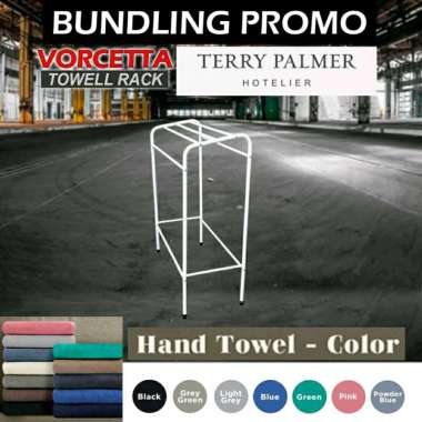 Rak Handuk Jemuran Handuk Besi Anti Karat Quality Export + Hand Towel / Handuk Tangan Hand Towel Blu