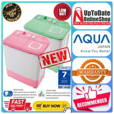 MESIN CUCI AQUA QW-761XT 761XT QW761 TWIN TUB 7KG HIJAB SERIES SUPER LOW WATT AQUA MESIN CUCI