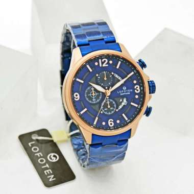 Lofoten 6507 Jam Tangan Lofoten - Jam Tangan Pria Original 6507MBR Blue Rosegold