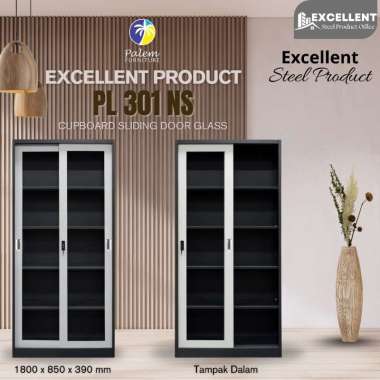 LEMARI ARSIP LEMARI BESI PINTU SLIDING KACA AA 19 SL