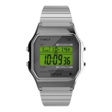 Timex T80 TW2R79100 Indiglo Digital Dial Stainless Steel Strap [Machtwatch] Silver
