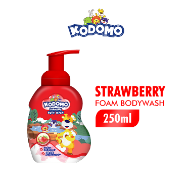 Kodomo Strawberry Bodywash Foam Botol 250 mL -
