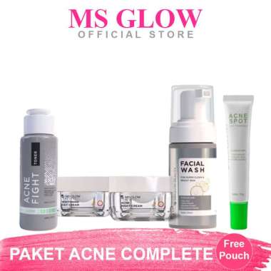 MS GLOW PAKET ACNE COMPLETE LENGKAP PENGHILANG JERAWAT