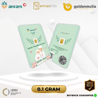 Emaskita Microgold Logam Mulia 0.1 gram 0.25 gram Emas Antam Hartadinata Gift Series Wedding Samawa 0.1 Gram