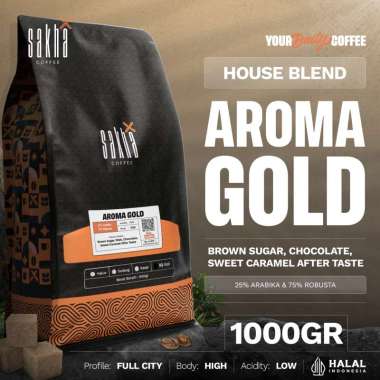 SAKHA COFFEE Kopi Aroma Gold Espresso House Blend Coffee Beans 1Kg Biji Kopi / Bubuk Biji Kopi