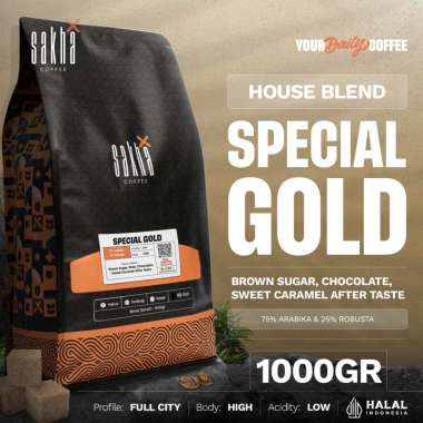 SAKHA COFFEE Kopi Special Gold Espresso House Blend Coffee Beans 1Kg Biji / Bubuk Biji Kopi
