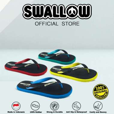 Swallow Sandal Jepit Onyx GR - Sendal Karet Wanita Pria Anti Selip 12 Red