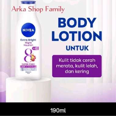 NIVEA Extra Bright Night Nourish Vitamin Super Food 40X Vitamin C 190ml Body Lotion Malam