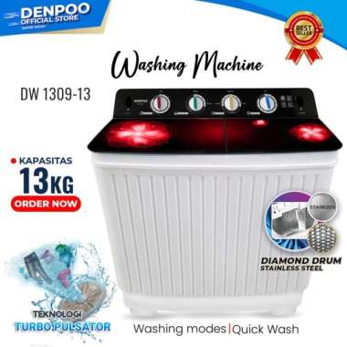MESIN CUCI 2 TABUNG STAINLESS STEEL DENPOO DW 1309 - 13 KG