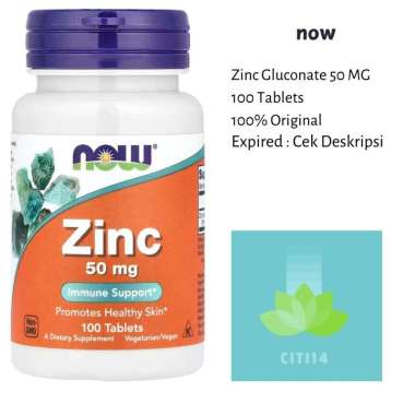 Now Foods Zinc 50 mg Vitamin Zinc Isi 100 Tablet