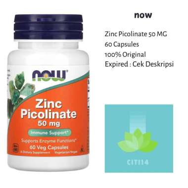 NOW Zinc Picolinate 50 mg 60 Caps