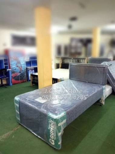 FURNITURE GUHDO - Tempat Tidur Anak - Ranjang - Kasur - SpringBed - Bed Set Single 100 x 200 Biru