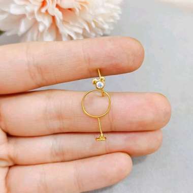 Anting Toge Mickey Permata Koleksi Josean Elegan Hadiah Anak Emas Asli