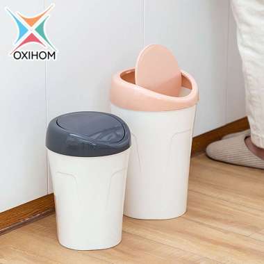 Oxihom Tempat Sampah Kotak Keranjang Sampah Plastik Trash Bin C5211 Abu Putih