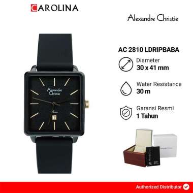 Jam Tangan Wanita Alexandre Christie Passion AC 2810 LDRIPBABA Black Dial Black Rubber Strap