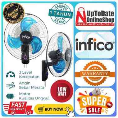 KIPAS ANGIN DINDING INFICO IWF-1618 IWF1618 IWF 1618 WALL FAN INFICO 16INCH SUPER LOW WATT KIPAS WAL