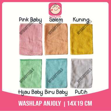 ANJOLY WASHLAP BAYI 14X19CM HANDUK TANGAN BAYI = PINK BABY